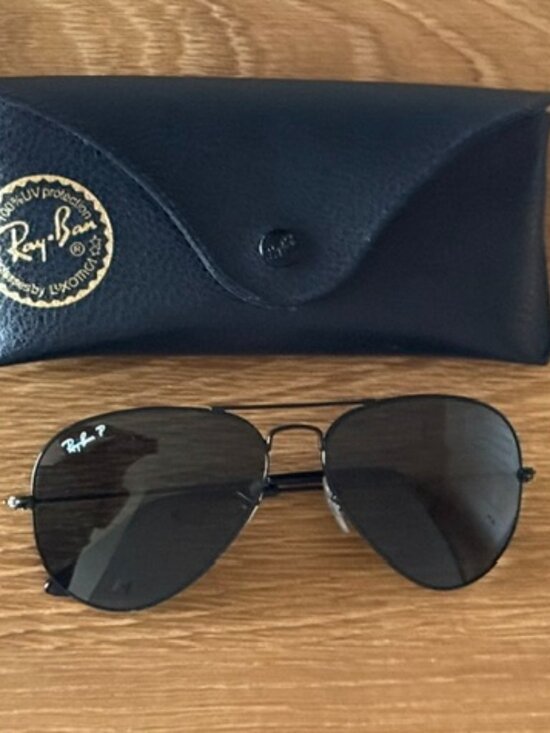 Ray-Ban Accessories - Like New Polarized Ray-Ban Black Aviator Sunglasses With Black Lenses